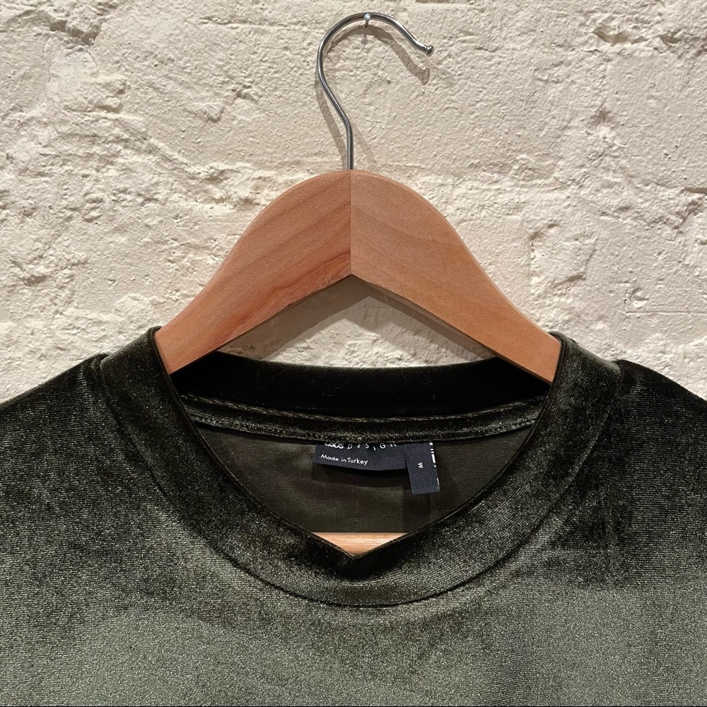 Green Velvet Short Sleeve Shirt - Picture 2 of 3